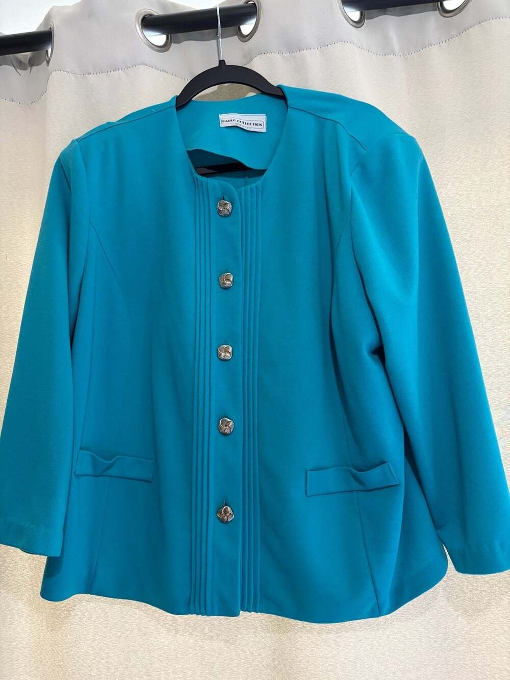 Pablo Collection Teal Button-Front Blazer Jacket